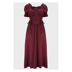 Killstar jocasta short sleeve maxi dress in red size small